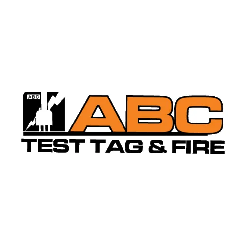 ABC Test Tag & Fire logo representing certified electrical testing and compliance services in Brisbane, emphasizing electrical safety standards.