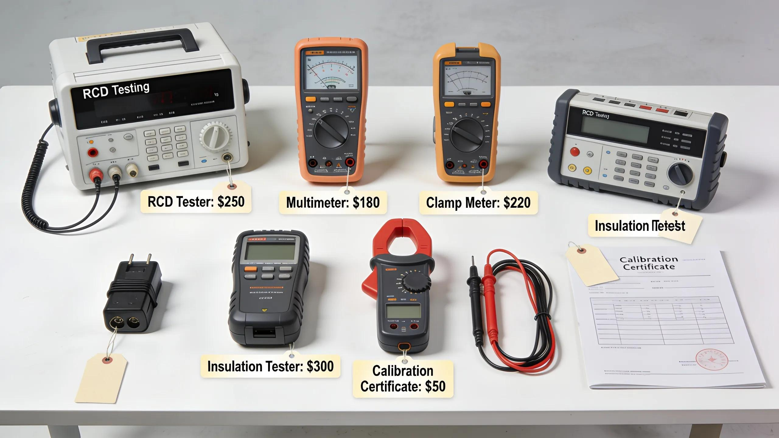 RCD testing tools and equipment highlighting cost aspects of electrical safety services